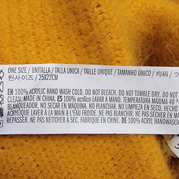 Forever 21 Mustard Yellow Beanie Hat Womens OS Sweater Knit Winter‎ Cold Weather - Picture 6 of 6